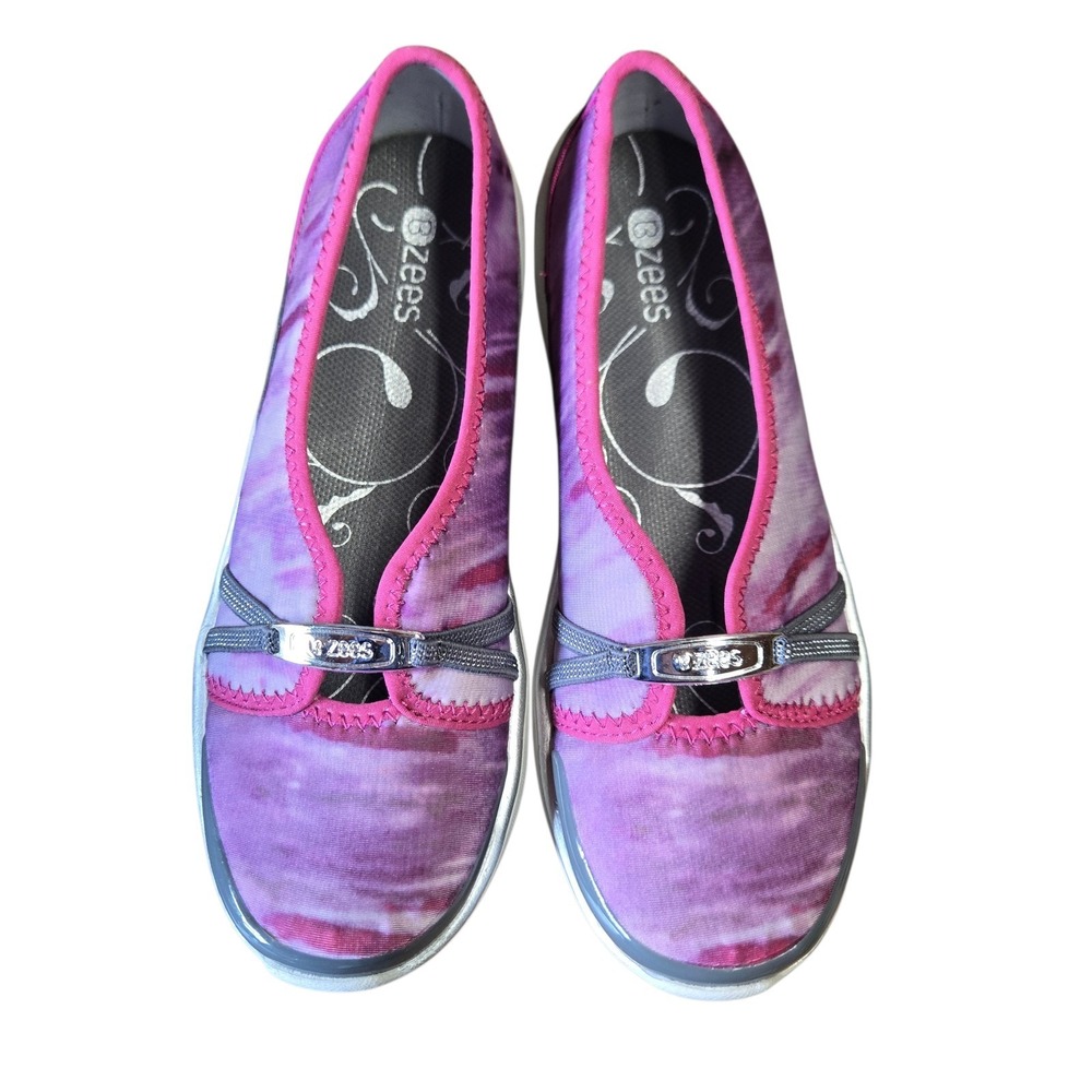 Bzees Lavish Sneakers Shoes  Womens ‎ 7.5 Low Slip-On Stretch Pink Purple